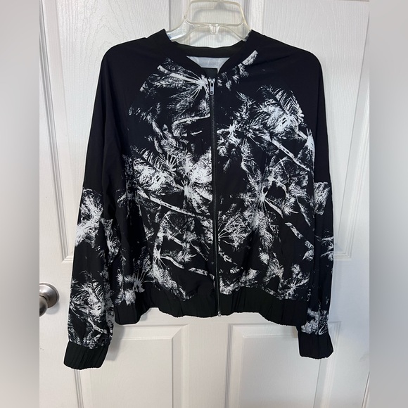 Torrid Lovesick Color Block Bomber Jacket Palms Black grunge Beachcore retro - Picture 8 of 10